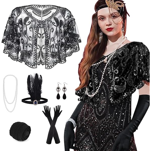 Ventaglio Di Piume Nero Stile Anni '20 - Accessorio Vintage Per Costumi Gatsby E Feste A Tema