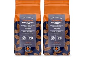 By Amazon Café Colombiano en Grano, 100% Arábica, Tueste Medio, 1Kg (2 paquetes de 500g), Certificado Rainforest Alliance