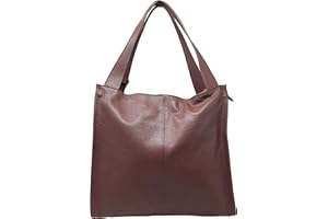 Chicca Borse Borsa a Spalla Donna in Pelle Made in italy 40x36x10 Cm