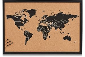 Zeller 11571 World Tableau Bois/Lège Marron/Noir 60 x 40 x 60 cm