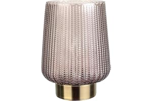 ‎PAULEEN Pauleen 48137 Fancy Glamour mobile Tischleuchte Glas Tischlampe Timerfunktion 6H Batterie Glaslampe ohne Kabel Taupe Glas/Metall