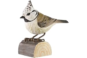 WILDLIFEGARDEN Deco Bird de madera con mechón Wildlife Garden