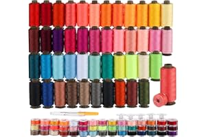Agoer Fils à Coudre de 45 Couleurs, Chaque Bobine de 365m Fils Couture avec 45 Bobines de Canette, Fil de Couture en Polyester pour Main et Machine, Idéal pour DIY, Réparer Vêtements