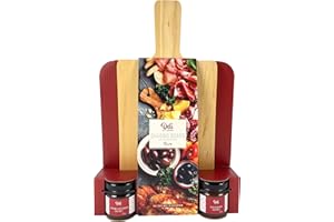 KIMM & MILLER Cheese Board Gift Set - Wooden Chopping Board and Chutneys Gift Set - New Home Gifts for Women and Men - Ideal Food Gifts for Foodies, Kitchen Gifts for Couples or Housewarming Gifts for Friends