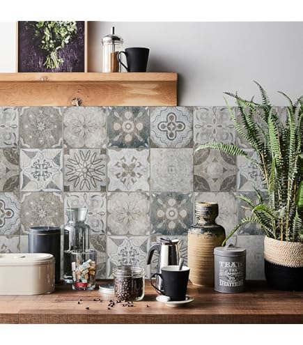 16 X Grey Pattern Mosaic Tile Stickers For 200mm X 250mm / 20cm X - View #3