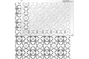 THE STENCIL STUDIO Whitminster Tile Repeat Stencil - Floor wall stencil - just add paint. Tile Style all over repeat pattern stencil. Reusable Laser Cut Stencil. Size Extra Large (A1) (10732XL)