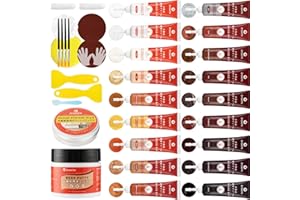 GRPOCHE Kit Reparation Parquet, Pâte de Réparation de Mastic à Bois Set, 18 Couleurs Crème de Remplissage de Réparation de Meubles en Bois dur, Fissures, Trous, Stratifié, Table, Port