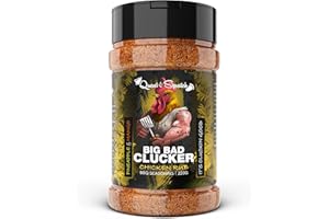 BBQ Rub for Chicken by Quasi & Squatch - Big Bad Clucker (Smokey Pineapple & Mango BBQ) Barbecue Dry Rub Meat Seasoning and Spices for Poultry | Perfect Char Grill Chicken Rub | Large Jar 220g