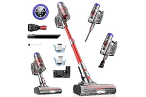 Avamia Aspirateur Balai sans Fil, Jusqu'à 55 Minutes, Aspirateur sans Fil avec Écran LED, Batterie Amovible, Anti-emmêlement, pour Sol Dur, Tapis, Cheveux d'animaux