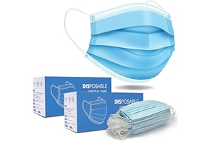 Fusion Vibes 100 pks Disposable Face Mask | Protective 3-Ply Breathable Comfortable Nose/Mouth Coverings for Home & Office | Elastic Ear Loop 3-Layer Safety Shield for Adults/Kids | UK-Seller (100)