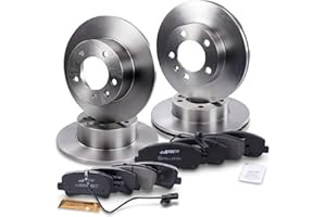ATEC Germany Kit de freinage incluant disques de frein avant Ø 302 mm ventilés + arrière Ø 305 mm pleins + plaquettes de frein avant arrière Compatible avec OPEL MOVANO B (X62), RENAULT MASTER III (J
