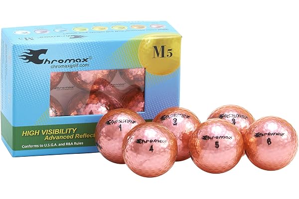 Chromax Balles de Golf Colorées Métalliques M5 (Lot de 6) (Nouvelle Version)