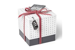 SURPRISA Geschenkbox, Rätselbox Geldgeschenke Verpackung, Gutscheine zum Geburtstag oder Hochzeit, Worträtsel, Größe S (12cm)