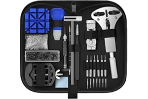 FACIACC 190PCS Watch Repair Tool Kit,【Combination Version】Professional Watch Tool Set for Watch Link and Back Removal, Watch Strap Adjustment, Battery Replacement, Watch Case Opener with Carrying Case