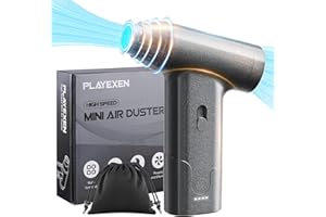 PLAYEXEN Mini Aria Compressa Spray 2 in 1 Soffiatore Elettrico e Aspirapolvere Auto Senza Fili Compressore Portatile 110000 RPM Con Kit di Pulizia per Tastiera PC Auto Pulizia Della Casa Anello da Nuoto