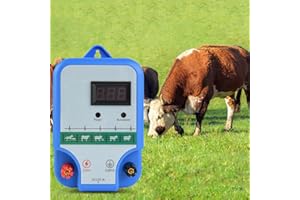 DKEVEU 2J - Cercado eléctrico para Animales, 15 km - Pastor eléctrico con Pantalla LED - Recinto eléctrico para gallinas, ovejas, Cerdos, Zorros, Vacas, para Empresa agrica