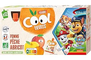 Vitabio Cool Fruits - Gourdes La Pat' Patrouille Pomme Pêche Abricot - 12 x 90 g - BIO