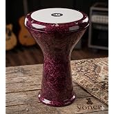 Vatan Mısır &Ccedil;&ouml;mlek Darbuka, Vişne Kır&ccedil;ıllı, 22 Cm Kafa &Ccedil;apı, 45 Cm Y&uuml;kseklik, 2,2 Kg, Fırın Boya, Kılıf Hediyeli