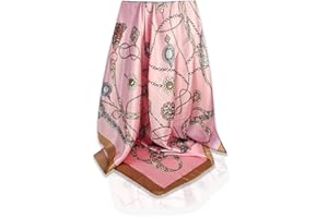 GLORIS Seidenschal Damen Elegante 90x90cm Seidentuch Haare Seidentuch Damen Halstuch Damen Seide Elegant Satintuch Halstuch Seide Damen Bandana Tuch Kopftücher Damen Ansatz Scarf