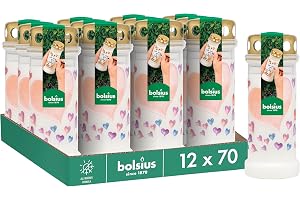 Bolsius gravljus – vit med motiv – 12 st. - Ballonger – längd brinntid – sorteringsljus och minnesmärke ljus – ren bränning