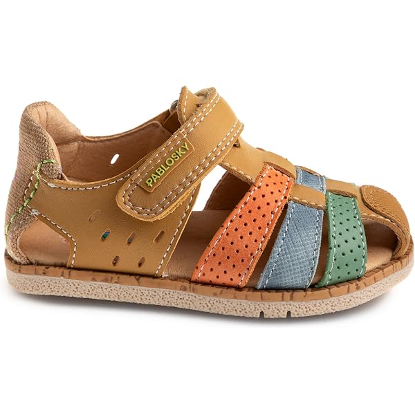 Sandali Pablosky James 517520 In Pelle Naturale, Suola Gomma Sintetica, Chiusura Velcro, Prodotto In Spagna, Con Soletta Ammortizzata