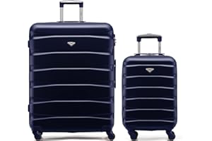 Flight Knight ABS 3 Tailles Valise Legere Compatible avec Air France, Hop! easyJet, RyanAir Et Bien d'autres! Bagage a Main 55x35x20 cm Et Bagage en Soute Grande avec 4 Roues.