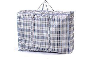 FD FAIRDEAL CASH & CARRY 5 Pack Strong & Durable Extra Large Laundry Bags, Ideal for Laundry/Storage/Moving House/Shopping | Reusable Large Laundry Bags with Zip, 80cm x 60cm (Blue)