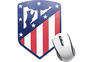 FRIENDLY LICENSE Atlético de Madrid - Alfombrilla para Ratón - Base de Goma Antideslizante - Ideal para Gaming - Forma de Escudo de Club de Futbol - Producto Oficial Atlético de Madrid