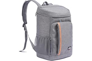 MCXKJ 28L Zaino Termico Frigo,Borsa Termica Porta Pranzo,Borsa Frigo Isoterma per Alimenti Mantenere Caldo o Freddo per Picnic/All'aperto/Escursionismo/Barbecue/Campeggio/Eventi Sportivi (Grigio)