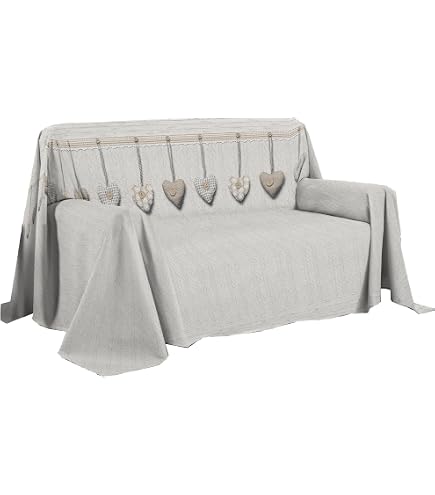 Home Tresor - Telo Arredatutto Copriletto Granfoulard Copridivano, Telo Copritutto Divano 2 e 3 Posti Grande, Salvadivano Multiuso Telo Arredo Fantasia Ramage (Tortora, 240x280 cm