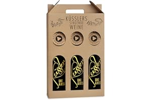 ‎KÜSSLER LIKE A KISS Neu! SINGENDER WEIN für WEIHNACHTEN – 3 x Cuvée rot mit eigenem Weihnachtslied – im nachhaltigen Geschenkkarton - das ideale Weingeschenk!