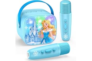 Braxel Karaoke Machine 2 Microphones, Froze Toys for 3 4 5 6 7 8 9 Year Old Girls Gifts for Girls Birthday Presents Christmas Xmas Gifts For Kids Microphone Girls Toys Age 3-8 Princess Toys
