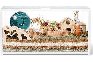 BUCATSTATE Hamsterkäfig Metall 2,0 - Kleintierlebensräume Groß Stapelbar mit Doppeltür 100L x 50W x 52,5H cm für Zwerghamster, Nager, Mäuse (0,5m², Weiß)