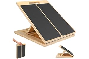 GXPJYCFOB Wooden Slant Board, Adjustable Incline Board and Calf Stretcher, Professional Slant Board for Hamstring Stretching, Portable Handle Design, Non-Slip Balance Board for Home, Gym, Outdoor Use