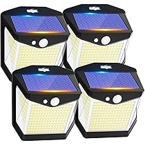 Luce Solare LED Esterno [204LED/3 Modalità] Lampada Solare da Esterno