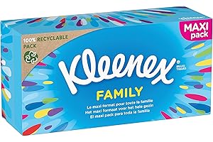 Tkaniny Kleenex Family - 1280 chusteczek - 10 x 128 sztuk - Pudełko na prezent