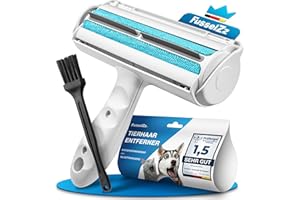 FusselZz® Home Premium - Rullo per rimuovere peli di animali domestici, per rimuovere peli di gatti e cani, riutilizzabile su divani, vestiti, tappeti e letti