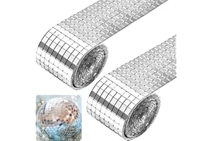 LPAMABA 2 Rotoli 3200 Pezzi Mini Mosaico Specchio Autoadesivo Mini Mosaico Piastrelle Autoadesive Quadrate 5 x 5 mm per Cucina, Bagno, Hotel, Ristorante (Argentato)