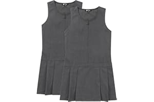 LISTERS SCHOOLWEAR Lot de 2 - Pinafore d'école plissée (Heaton) avec fermeture éclair en forme de cœur Gris Noir 3-16 ans