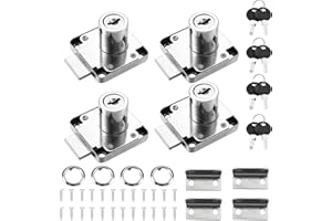 Lpraer 4 Stück Schrankschloss Zylinder-Möbelschloss mit gleiche Schlüssel Briefkastenschloss Schubladenschloss Sicherheitsschloss Cam Lock 20mm für Schubladen Schränke Schreibtisch