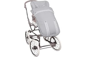 BABYLINE Saco de Bebé Universal Silla PIQUÉ ALTA GAMA GRIS + Cubre Arnés de regalo, desmontable, tejido trasero 3D