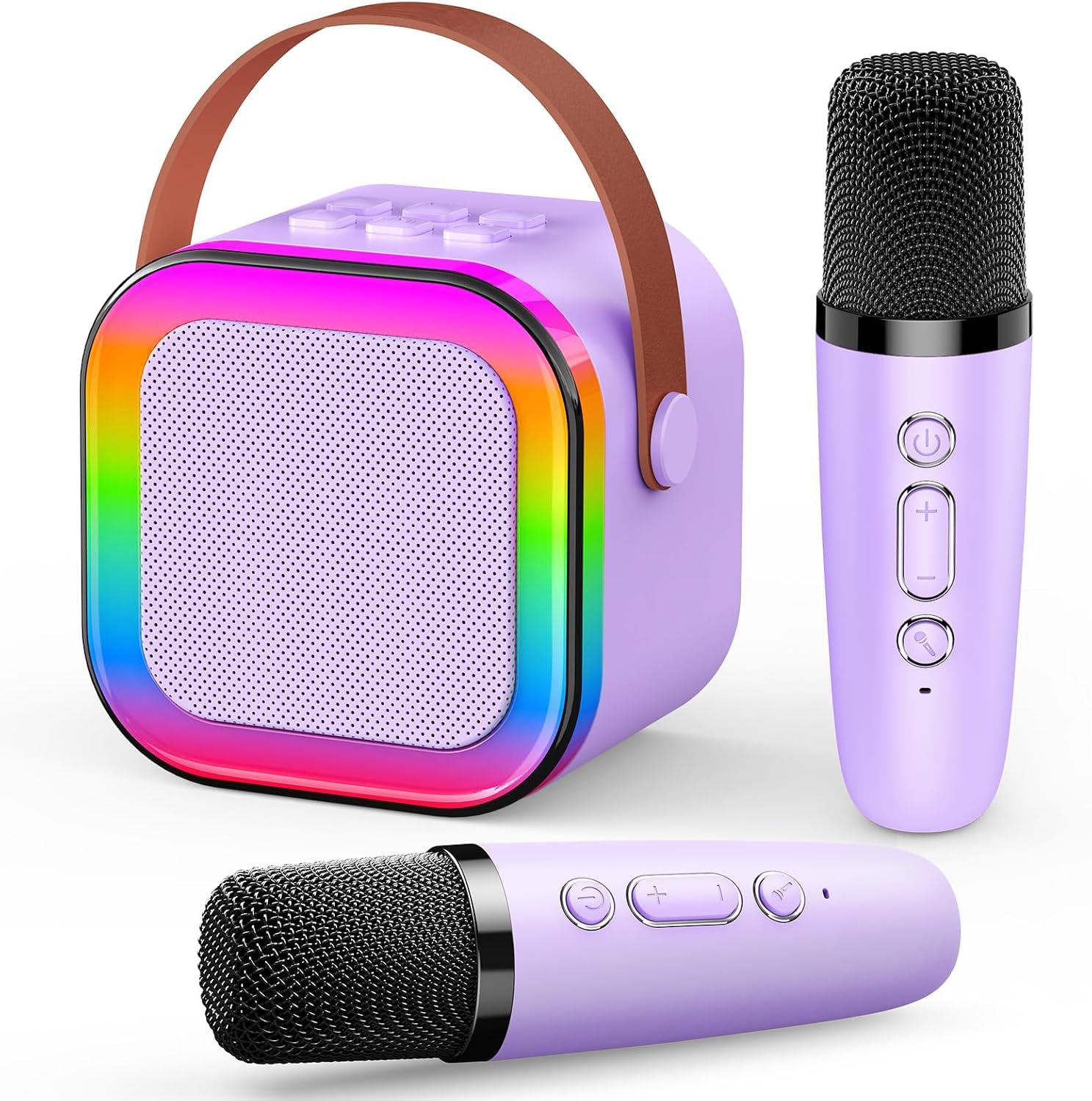 Dislocati Microfono Karaoke Infantil,Karaoke 2 Microfonos Inalambricos Regalo Navidad Niña 3-12 Años Juguetes Niña Microfono - Regalo Cumpleaños Fiesta Musical Infantil Portátil para Cantar y Bailar