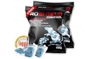 Roshield Super Forte Veleno per Topi e Ratti, Veleno per Topi Professionale, Esca Topicida Ratticida in Bustine di Pasta Fresca, Rodenticida Potente, Uso Esterno ed Interno, 100% Made in Italy