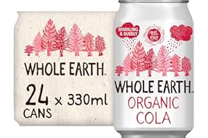 Whole Earth Organic Sparkling Cola Drink, 24x 330 ml, Flavoured Fizzy Soft Drink Made with Fruit Juice, 100% Natural Ingredients, No Added Refined Sugar, Vegetarian & Vegan, Multi Pack