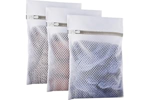 CRIVEPLE 3 Pièces Filet Linge Machine à Laver, Sacs à Linge en Maille, Filet de Lavage de Avec Fermeture Éclair pour Vêtements Délicats, Soutien-Gorge, Lingerie, Dessous, Chaussures - 23 x 30 cm