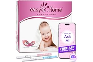 Easy@Home 40 x Ovulation Test Strips and 10 x Pregnancy Test Strips - Fertility Test Kit, Supported by Premom Ovulation Predictor iOS and Android App (40 LH + 10 HCG)