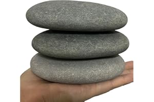 juexiyarticle 10-12cm Flach Steine Groß zum Bemalen,Naturkiesel Dekorativer Malen Kieselsteine Deko,3 Stücke