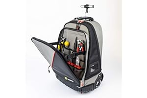 C.K Magma Rucksack-Trolley Plus MA2654 | Robustes Fahrgestell | Bequeme Polsterung | Schneller Werkzeugzugang | Ausgewogene Konstruktion | Wasserdichter, gummierter Boden | 39 Taschen & Halter