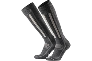 DANISH ENDURANCE Calcetines de Esquí Térmicos de Lana Merino, Calcetines Altos para Hombre y Mujer