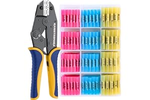haisstronica Crimping Tool Set with 200PCS Heat Shrink Connectors-Wire Crimping Tool 0,5-6mm²(AWG22-10)-Waterproof Butt Terminals for Boat & Automotive Wiring